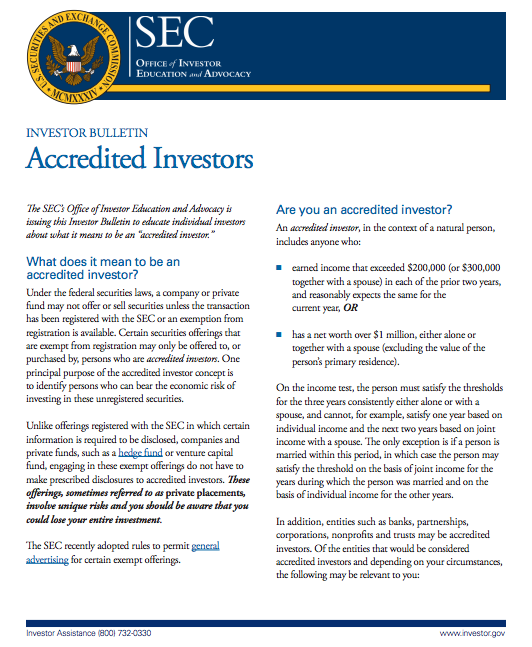 accredit investor guide