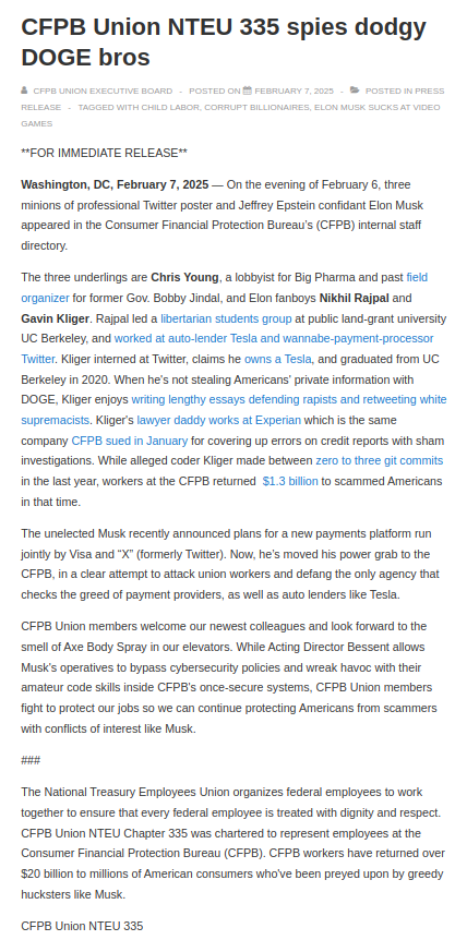 cpfb UNION PRESS RELEASE DOGE BROS